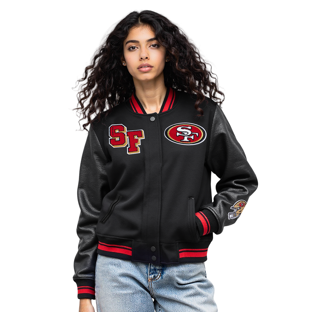 CHAMARRA UNIVERSITARIA NFL SAN FRANCISCO 49ERS MASH UP PARA MUJER