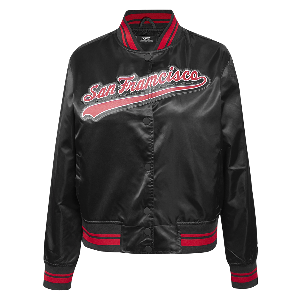 CHAMARRA DE SATÍN NFL SAN FRANCISCO 49ERS SCRIPT TAIL PARA MUJER