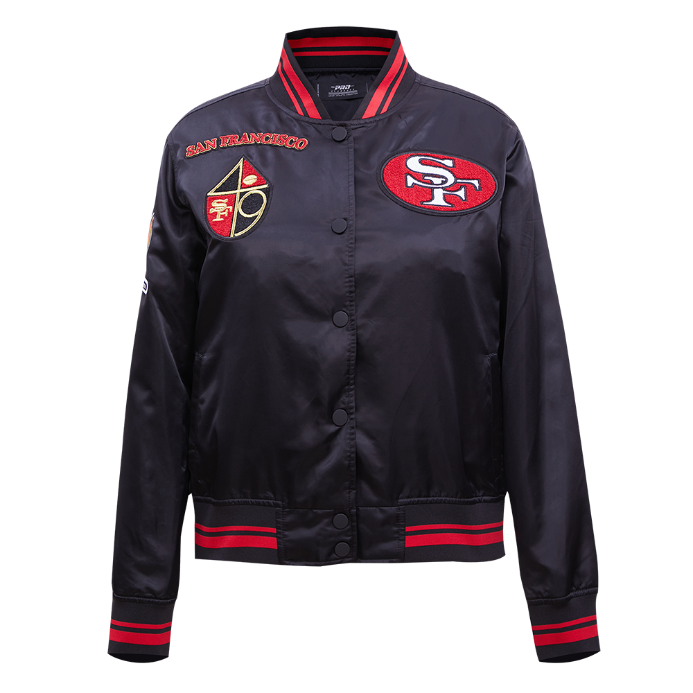 CHAMARRA DE SATÍN NFL SAN FRANCISCO 49ERS RETRO CLASSICS PARA MUJER