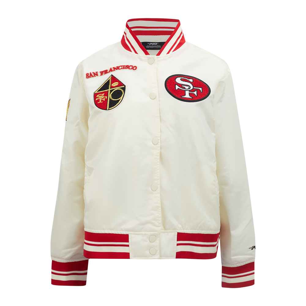 CHAMARRA DE SATÍN NFL SAN FRANCISCO 49ERS RETRO CLASSICS PARA MUJER