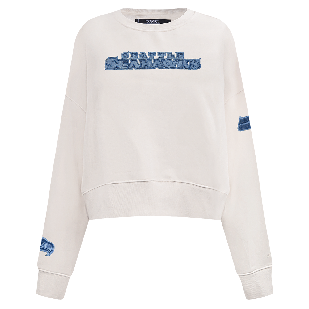 SUDADERA DE CUELLO REDONDO NFL SEATTLE SEAHAWKS VARSITY BLUES PARA MUJER