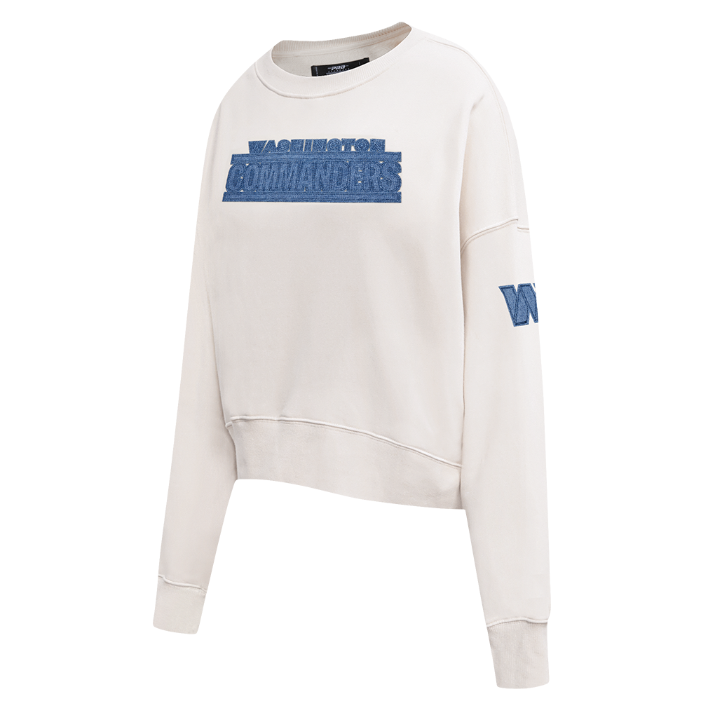 SUDADERA DE CUELLO REDONDO NFL WASHINGTON COMMANDERS VARSITY BLUES PARA MUJER