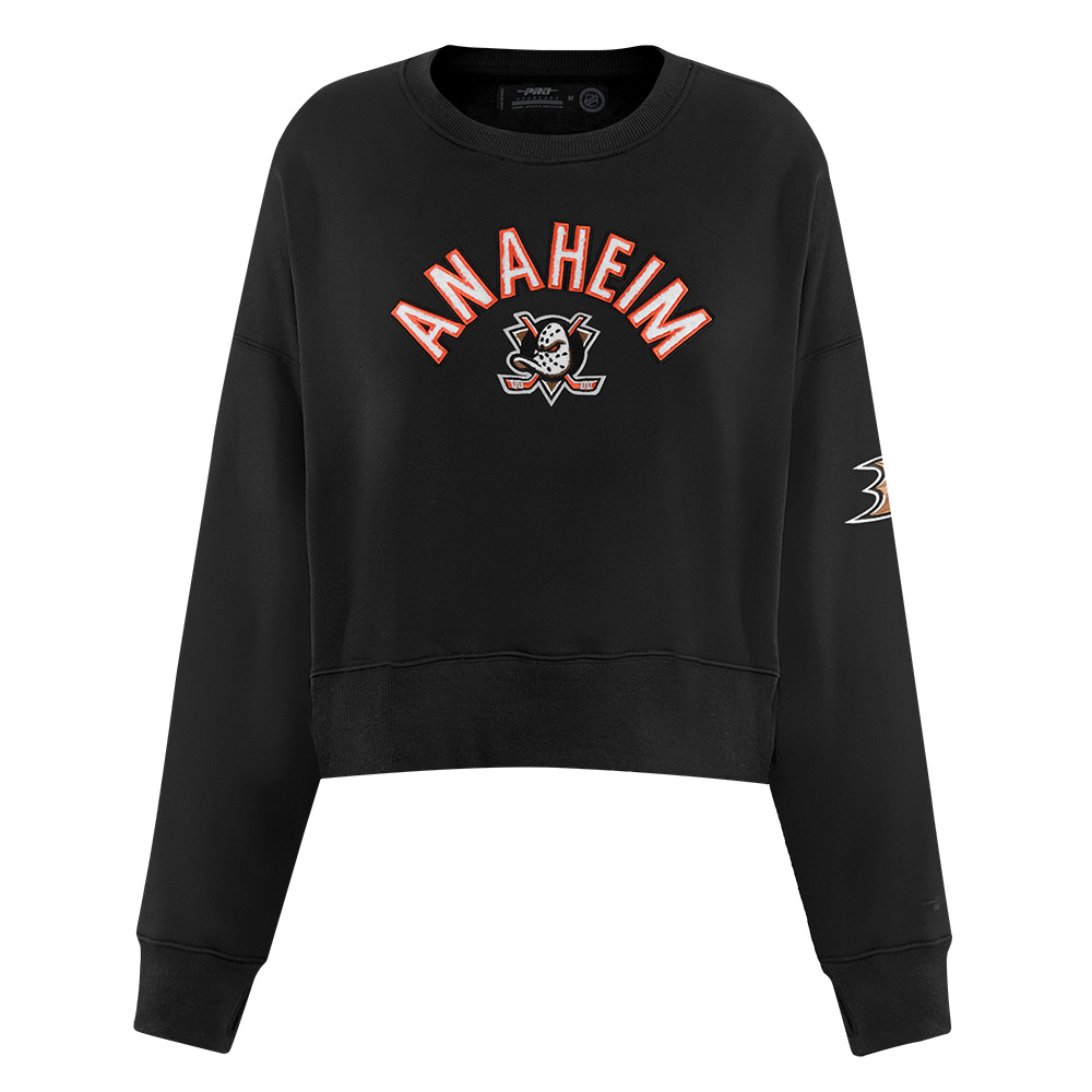 SUDADERA DE CUELLO REDONDO NHL ANAHEIM DUCKS CLASSIC CHENILLE PARA MUJER