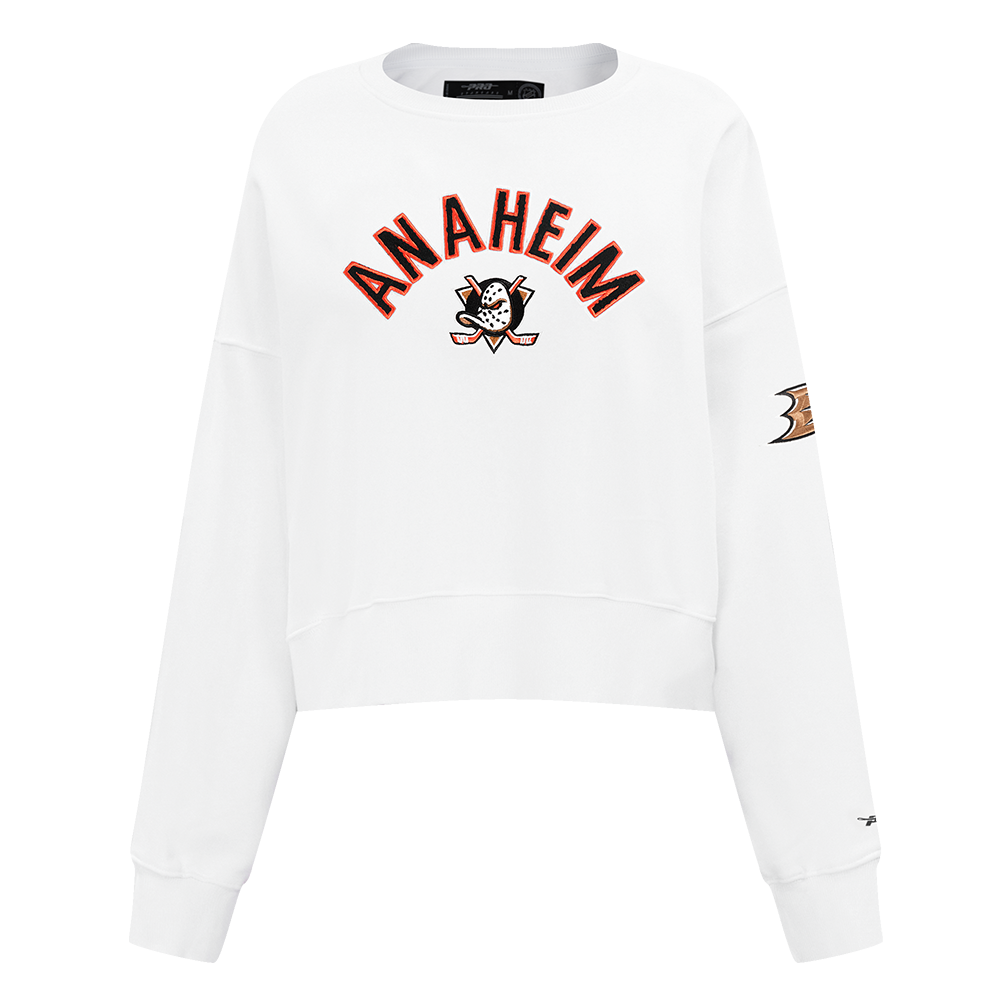 SUDADERA DE CUELLO REDONDO NHL ANAHEIM DUCKS CLASSIC CHENILLE PARA MUJER