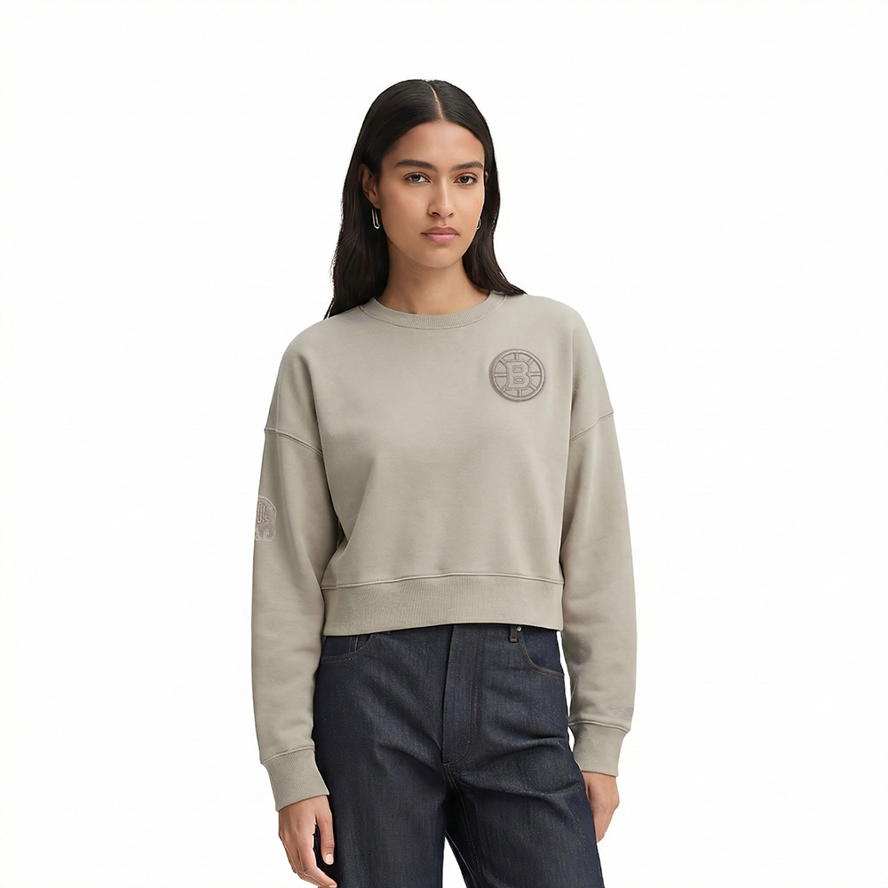 SUDADERA DE CUELLO REDONDO NHL BOSTON BRUINS NEUTRAL PARA MUJER