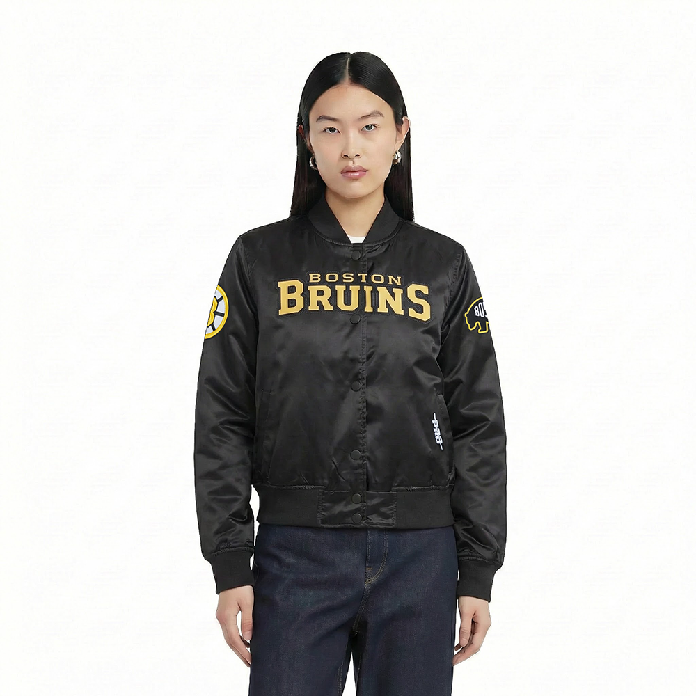 CHAMARRA DE SATIN NHL BOSTON BRUINS CLASSIC CHENILLE PARA MUJER