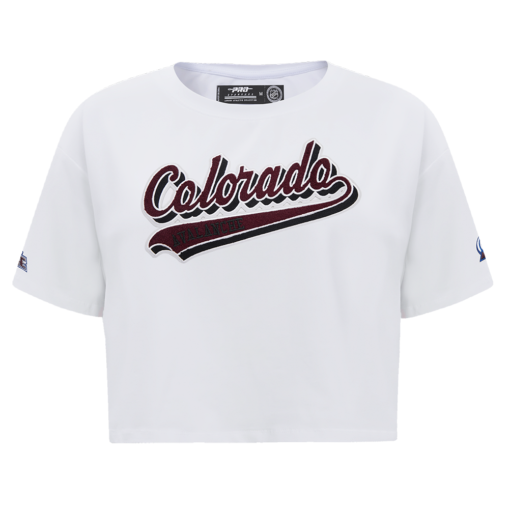PLAYERA CROP NHL COLORADO AVALANCHE SCRIPT TAIL PARA MUJER