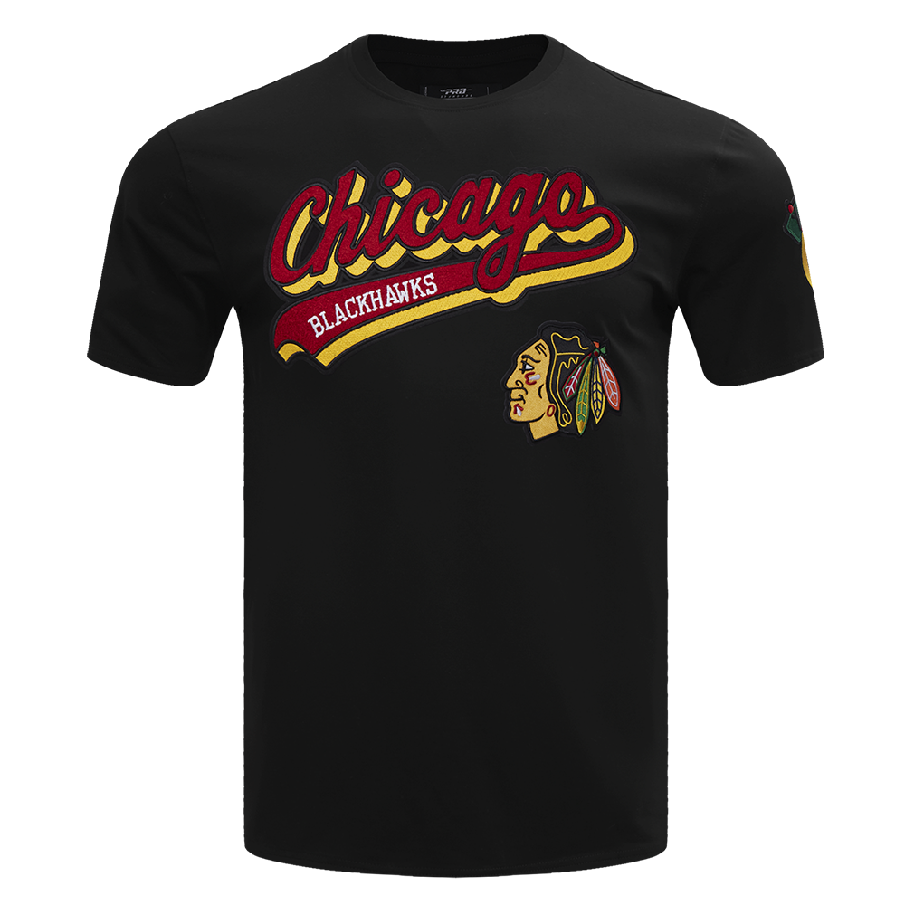 PLAYERA NHL CHICAGO BLACKHAWKS SCRIPT TAIL