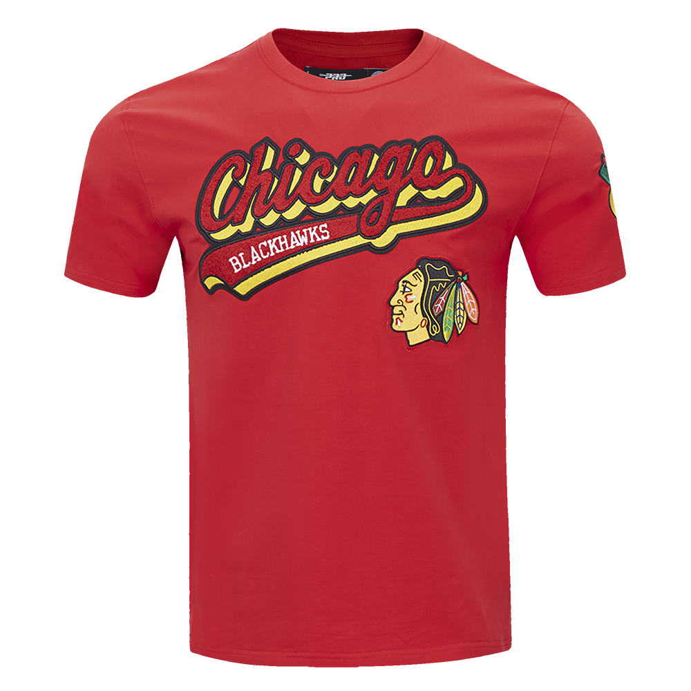 PLAYERA NHL CHICAGO BLACKHAWKS SCRIPT TAIL