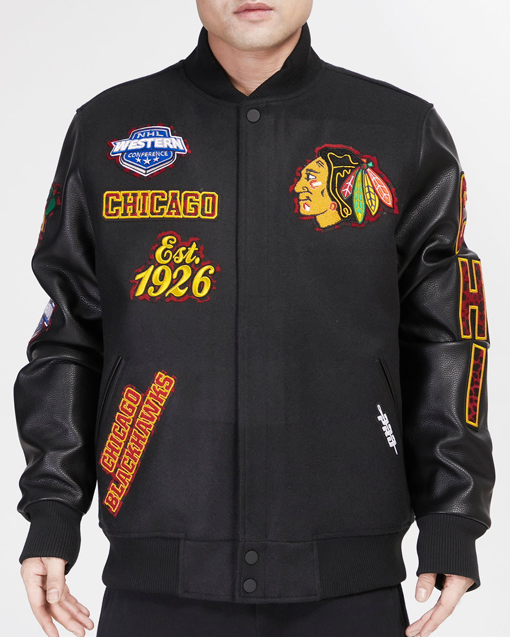 CHAMARRA UNIVERSITARIA NHL CHICAGO BLACKHAWKS ANIMAL PRINT