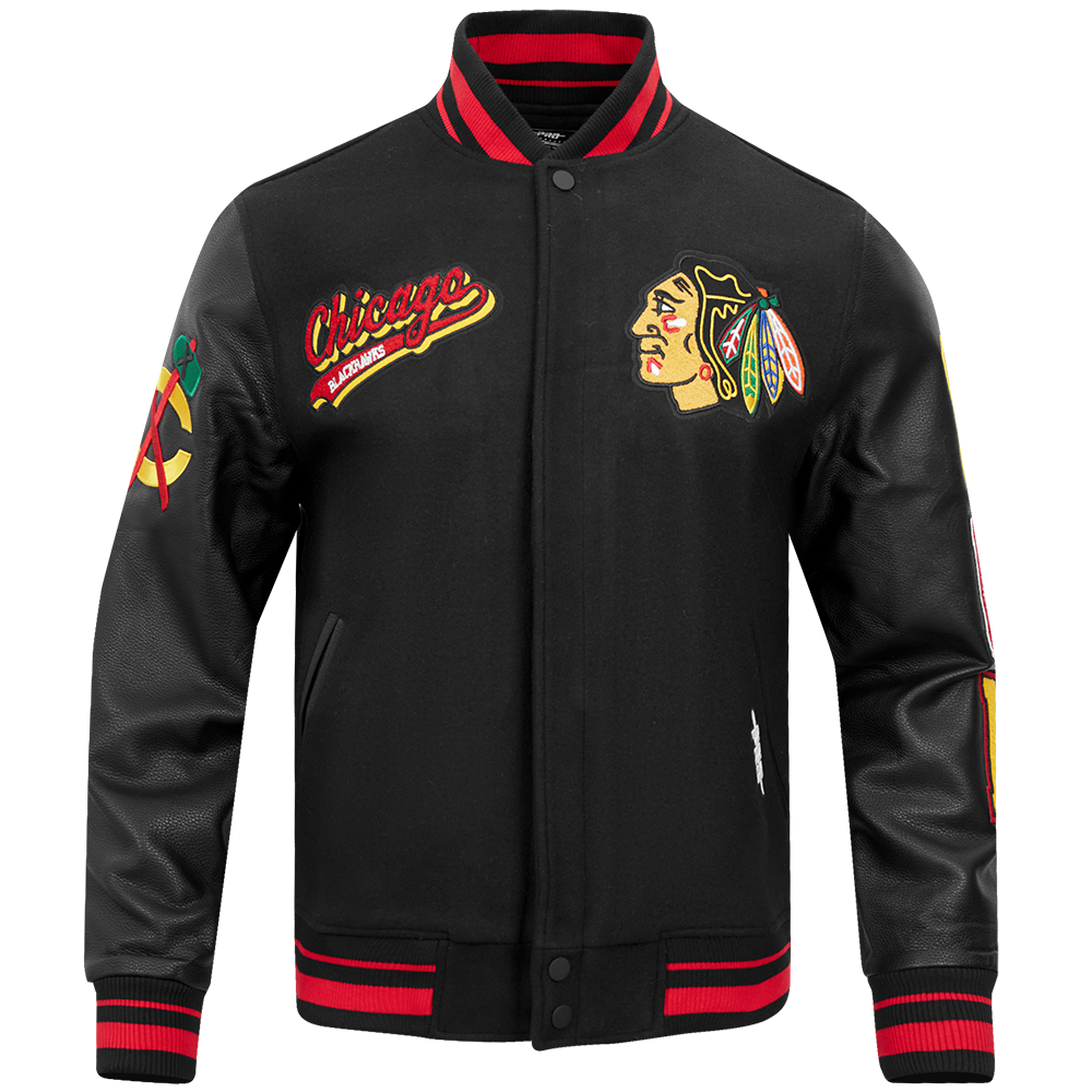 CHAMARRA UNIVERSITARIA NHL CHICAGO BLACKHAWKS SCRIPT TAIL