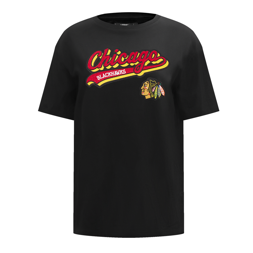 PLAYERA NHL CHICAGO BLACKHAWKS SCRIPT TAIL PARA MUJER