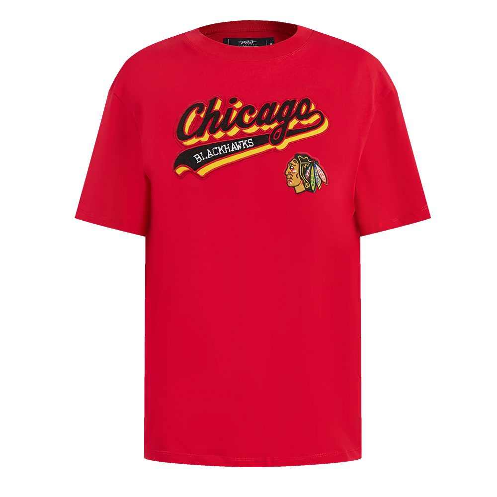 PLAYERA NHL CHICAGO BLACKHAWKS SCRIPT TAIL PARA MUJER