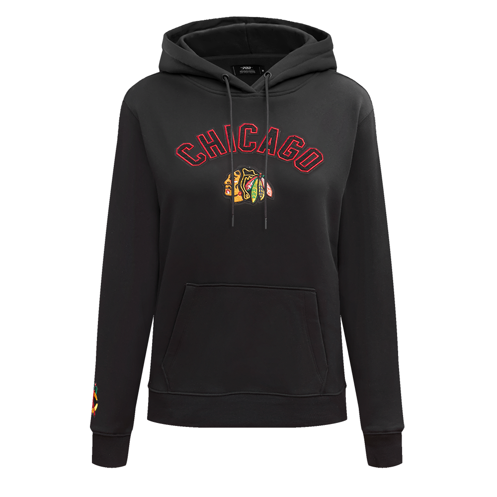 SUDADERA CON GORRO NHL CHICAGO BLACKHAWKS CLASSIC CHENILLE PARA MUJER