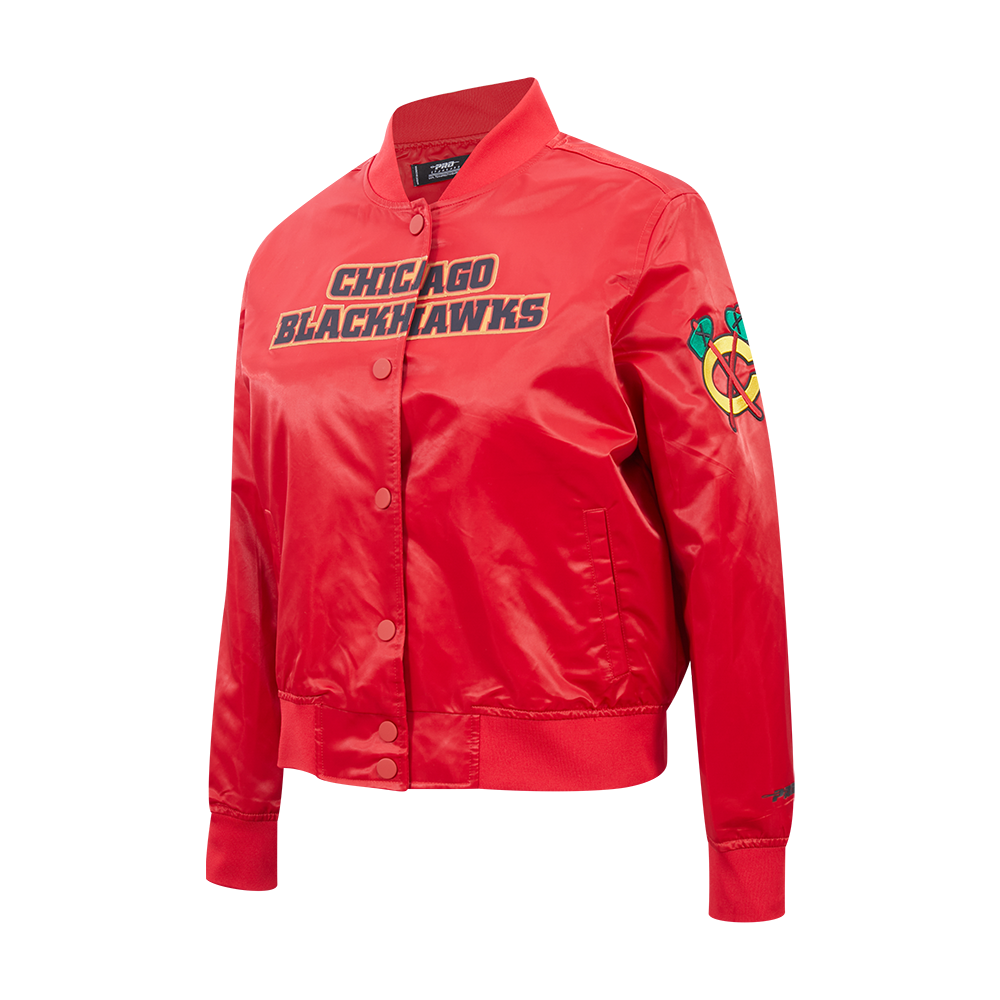 CHAMARRA DE SATIN NHL CHICAGO BLACKHAWKS CLASSIC CHENILLE PARA MUJER
