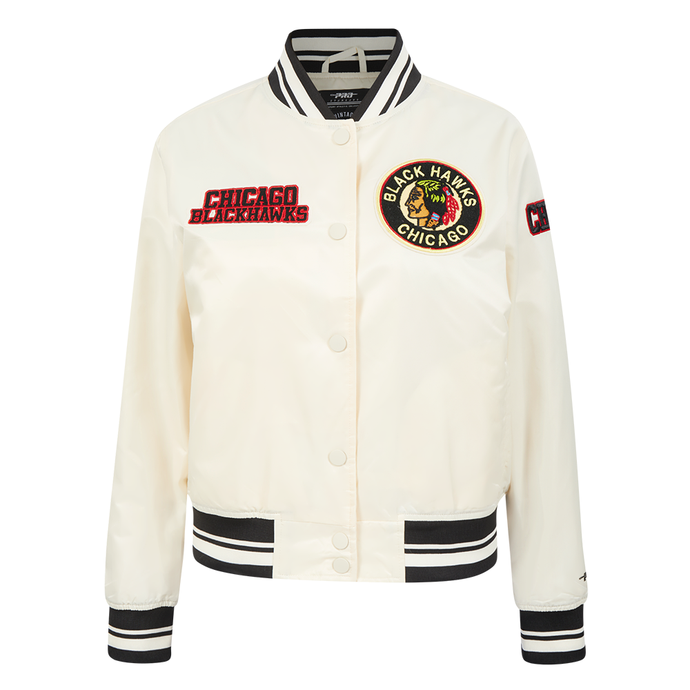 CHAMARRA DE SATÍN NHL CHICAGO BLACKHAWKS RETRO CLASSICS PARA MUJER