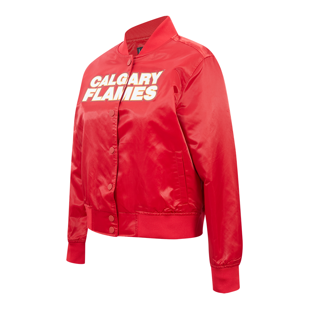 CHAMARRA DE SATIN NHL CALGARY FLAMES CLASSIC CHENILLE PARA MUJER
