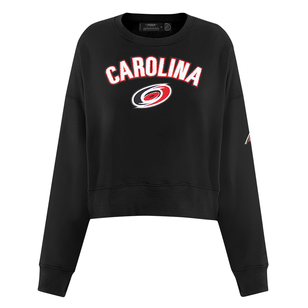 SUDADERA DE CUELLO REDONDO NHL CAROLINA HURRICANES CLASSIC CHENILLE PARA MUJER