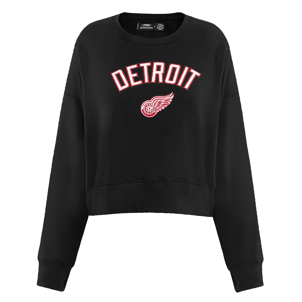SUDADERA DE CUELLO REDONDO NHL DETROIT RED WINGS CLASSIC CHENILLE PARA MUJER
