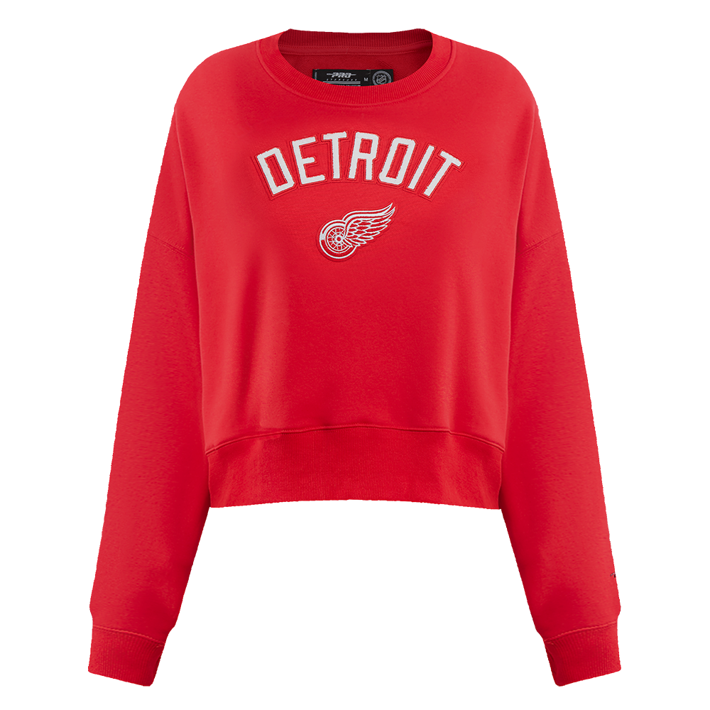 SUDADERA DE CUELLO REDONDO NHL DETROIT RED WINGS CLASSIC CHENILLE PARA MUJER