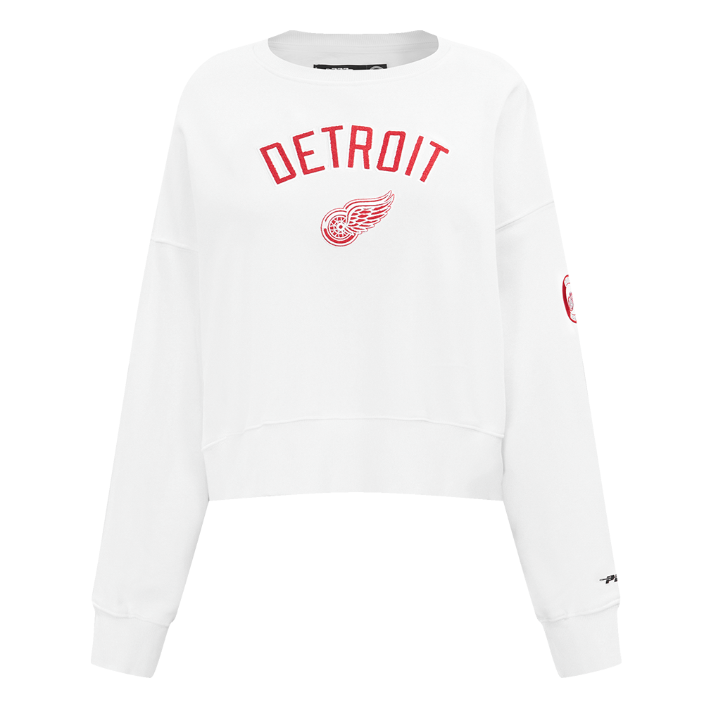 SUDADERA DE CUELLO REDONDO NHL DETROIT RED WINGS CLASSIC CHENILLE PARA MUJER