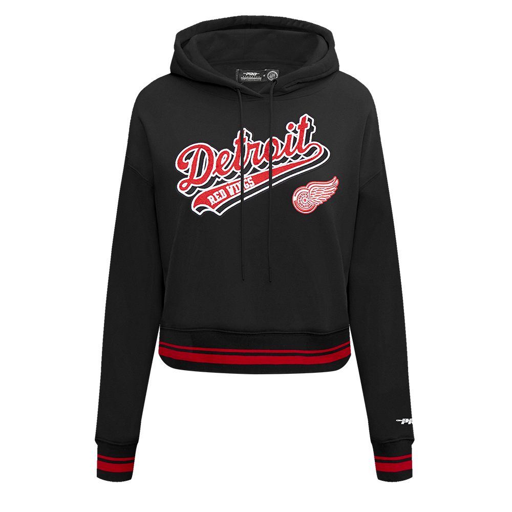 SUDADERA CON GORRO NHL DETROIT RED WINGS SCRIPT TAIL PARA MUJER
