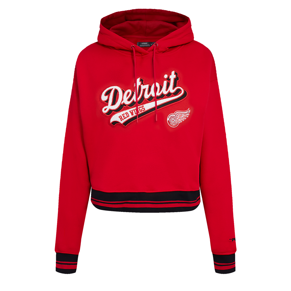 SUDADERA CON GORRO NHL DETROIT RED WINGS SCRIPT TAIL PARA MUJER