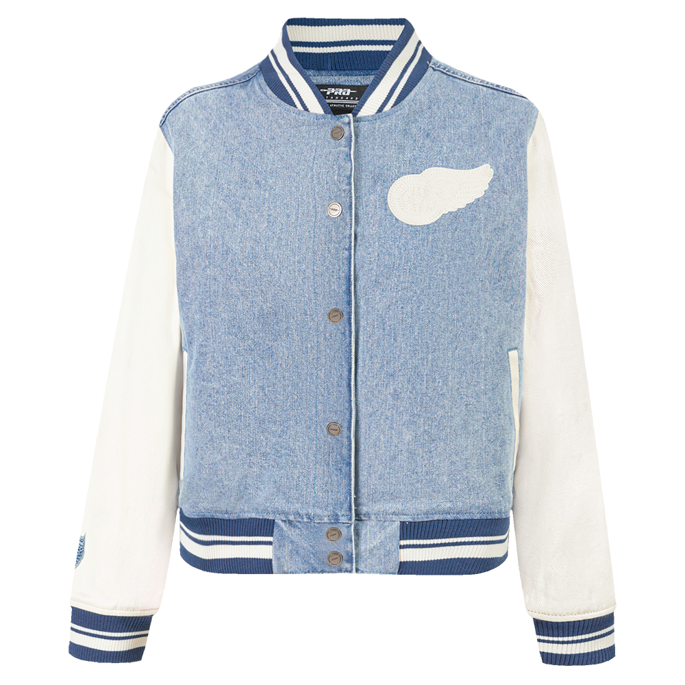 CHAMARRA UNIVERSITARIA NHL DETROIT RED WINGS VARSITY BLUES PARA MUJER