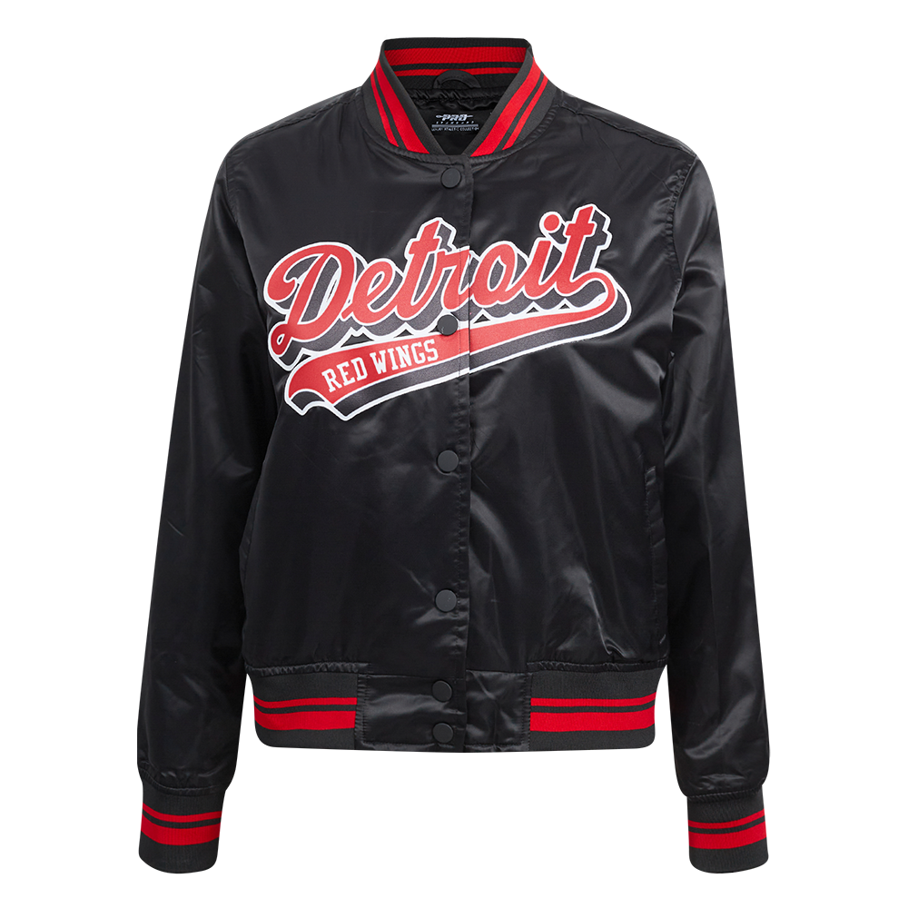 CHAMARRA DE SATÉN NHL DETROIT RED WINGS SCRIPT TAIL PARA MUJER