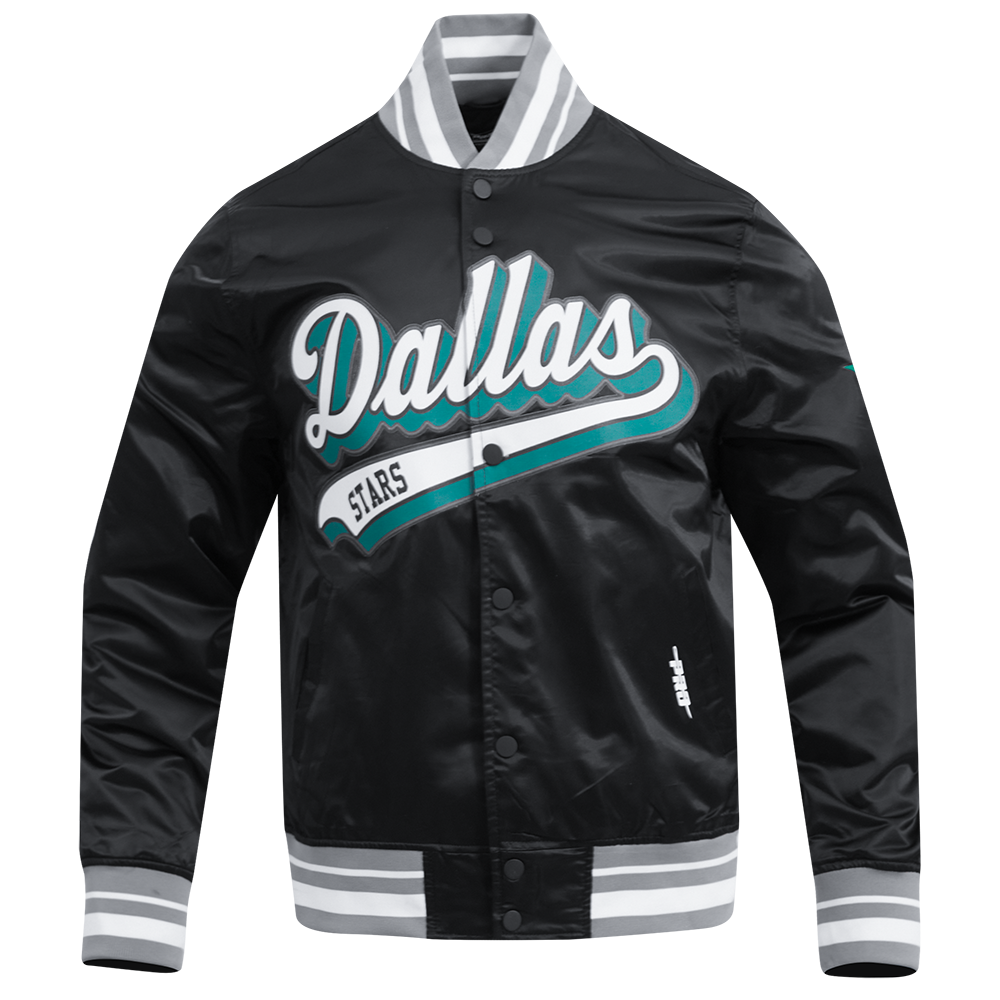 CHAMARRA DE SATÉN NHL DALLAS STARS SCRIPT TAIL