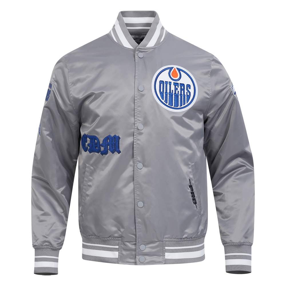 CHAMARRA DE SATÍN NHL EDMONTON OILERS OLD ENGLISH