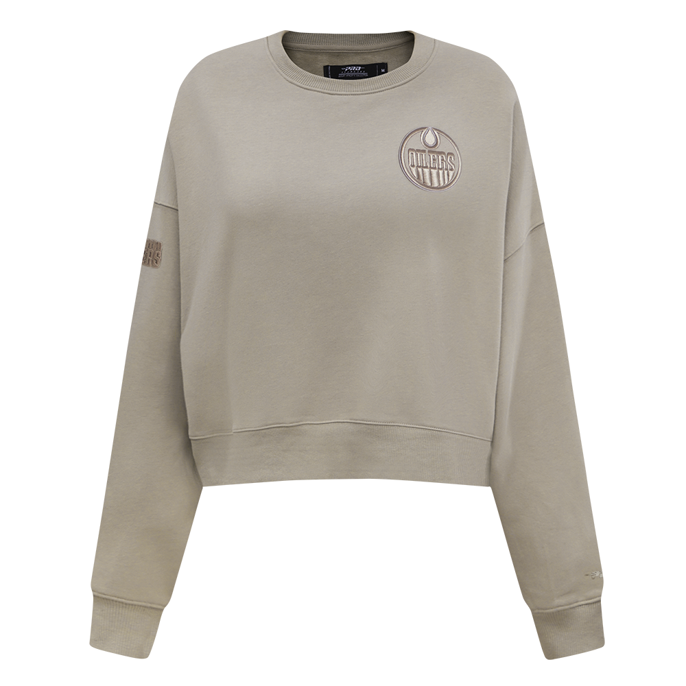 SUDADERA DE CUELLO REDONDO NHL EDMONTON OILERS NEUTRAL PARA MUJER