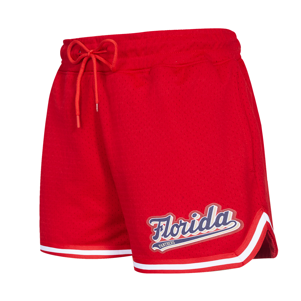 SHORTS DE MALLA NHL FLORIDA PANTHERS SCRIPT TAIL PARA MUJER