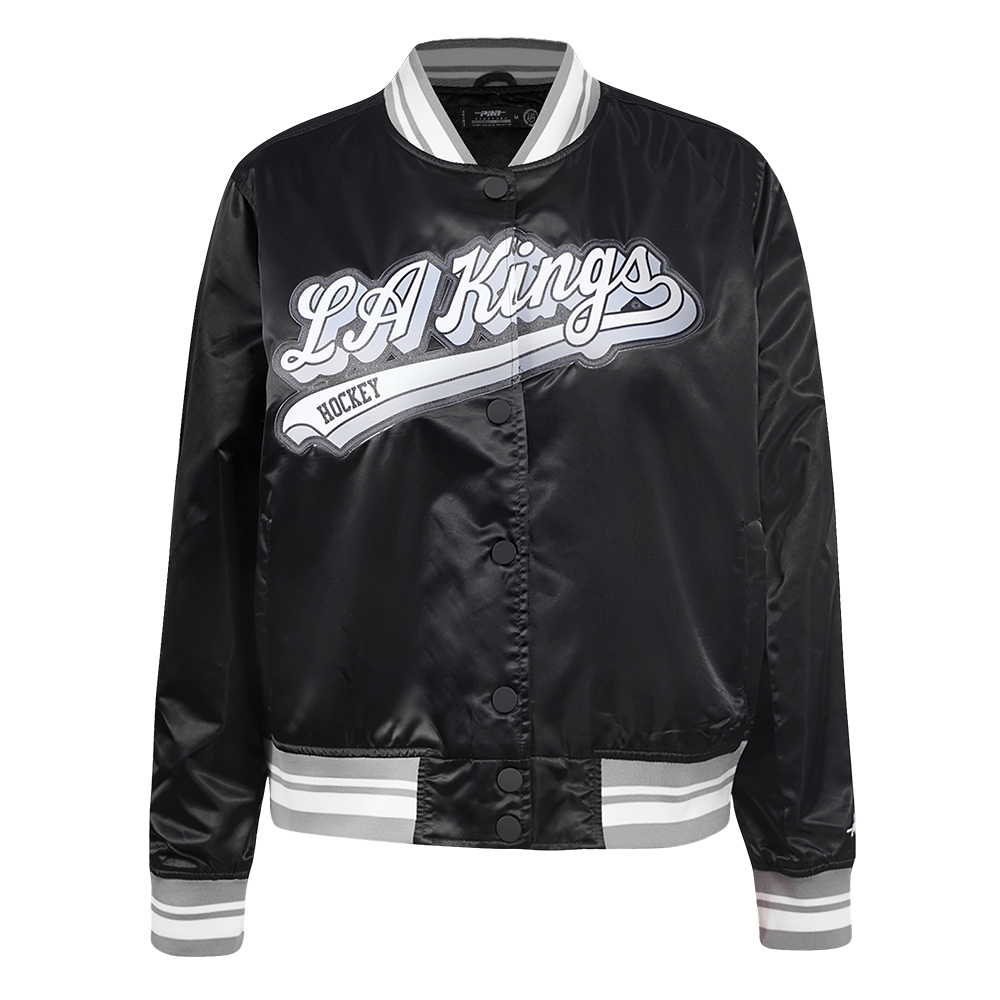 CHAMARRA DE SATÉN NHL LOS ANGELES KINGS SCRIPT TAIL PARA MUJER