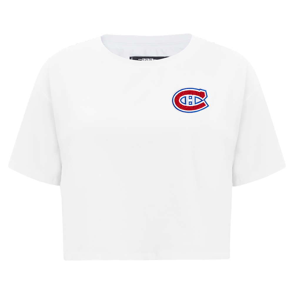 PLAYERA CROP NHL MONTREAL CANADIENS CLASSIC CHENILLE PARA MUJER