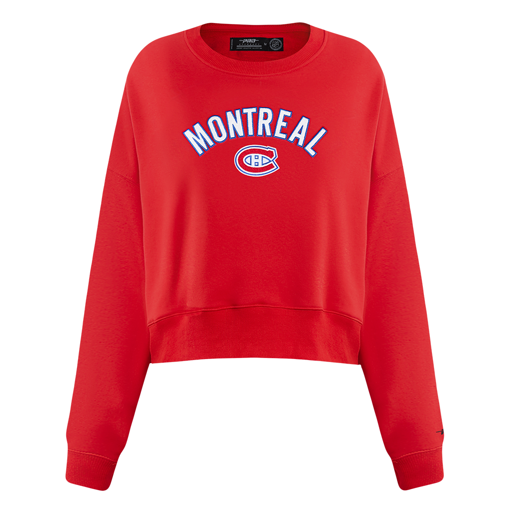 SUDADERA DE CUELLO REDONDO NHL MONTREAL CANADIENS CLASSIC CHENILLE PARA MUJER