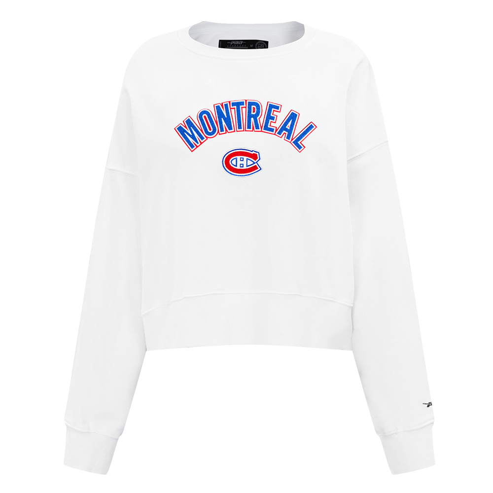 SUDADERA DE CUELLO REDONDO NHL MONTREAL CANADIENS CLASSIC CHENILLE PARA MUJER