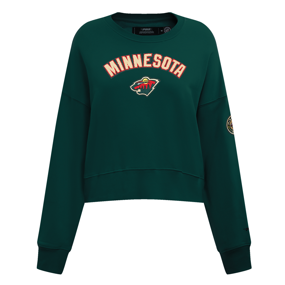 SUDADERA DE CUELLO REDONDO NHL MINNESOTA WILD CLASSIC CHENILLE PARA MUJER
