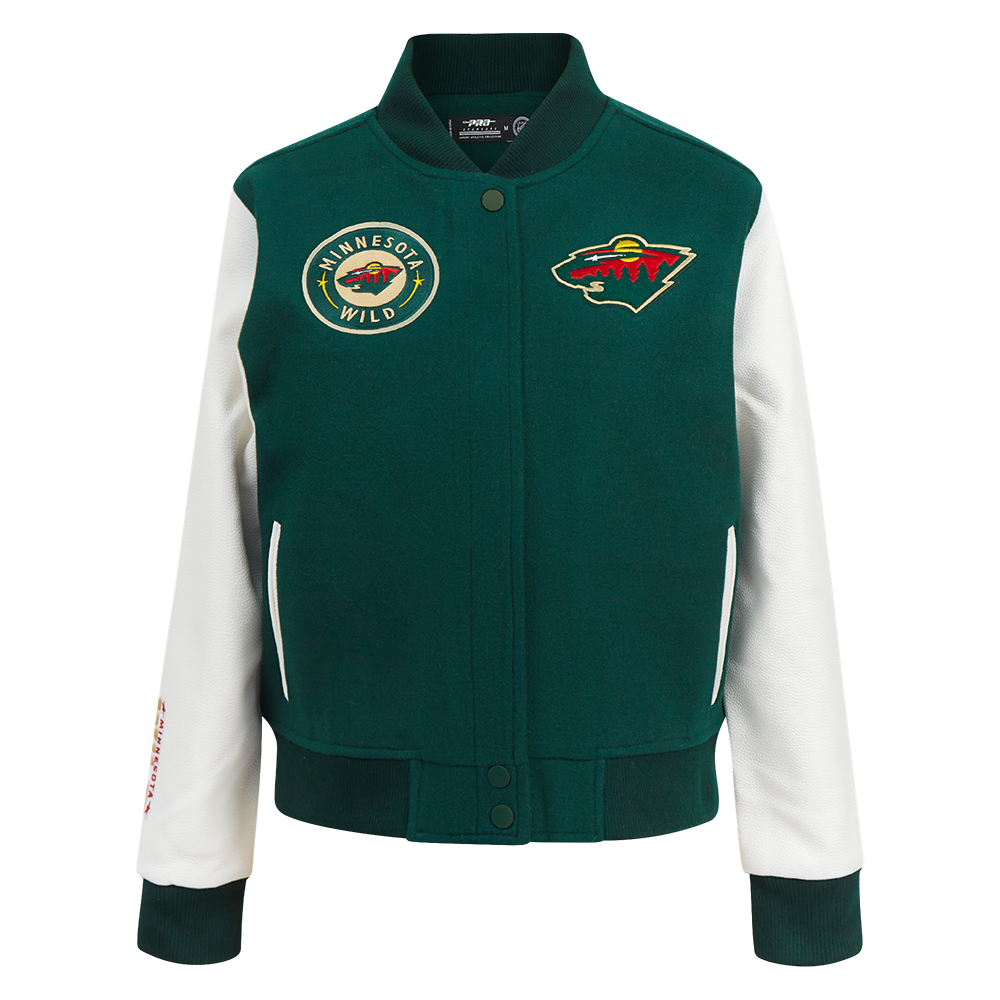 CHAMARRA UNIVERSITARIA NHL MINNESOTA WILD CLASSIC CHENILLE PARA MUJER