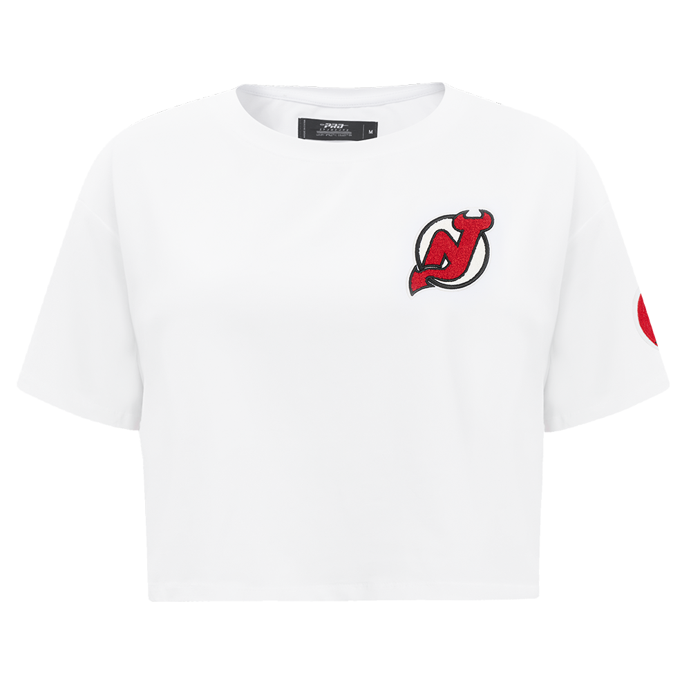 PLAYERA CROP NHL NEW JERSEY DEVILS CLASSIC CHENILLE PARA MUJER