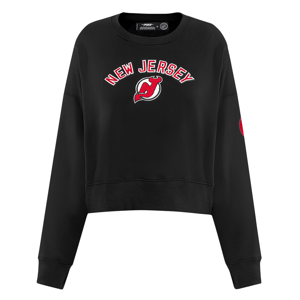 SUDADERA DE CUELLO REDONDO NHL NEW JERSEY DEVILS CLASSIC CHENILLE PARA MUJER