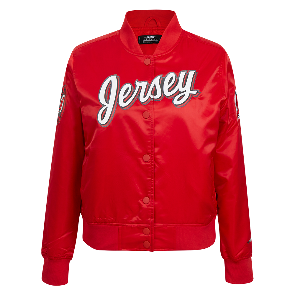 CHAMARRA DE SATÍN NHL NEW JERSEY DEVILS CLASSIC CHENILLE PARA MUJER