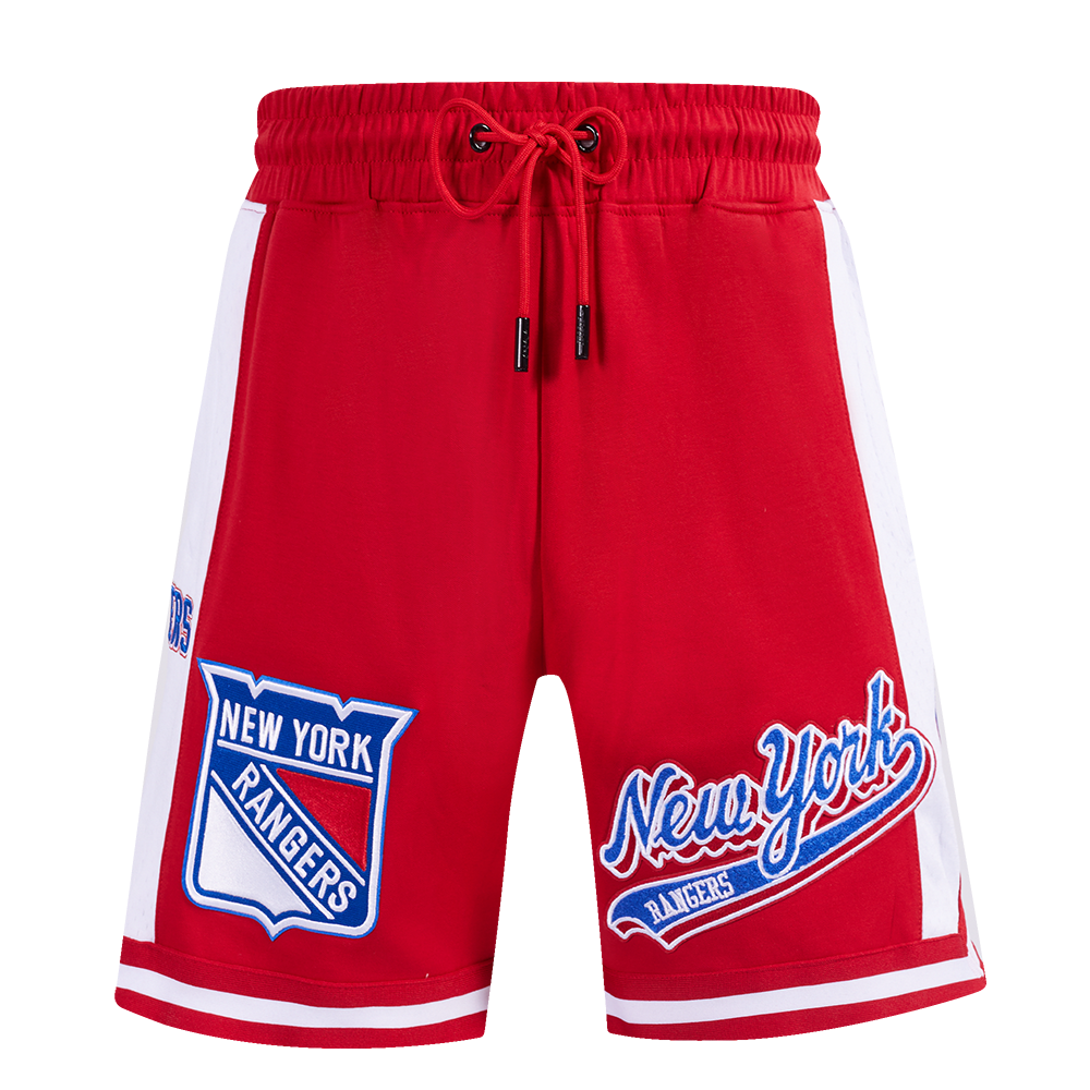 SHORTS DE BASKETBALL NHL NEW YORK RANGERS SCRIPT TAIL