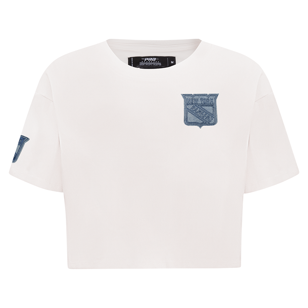 PLAYERA CROP NHL NEW YORK RANGERS VARSITY BLUES PARA MUJER