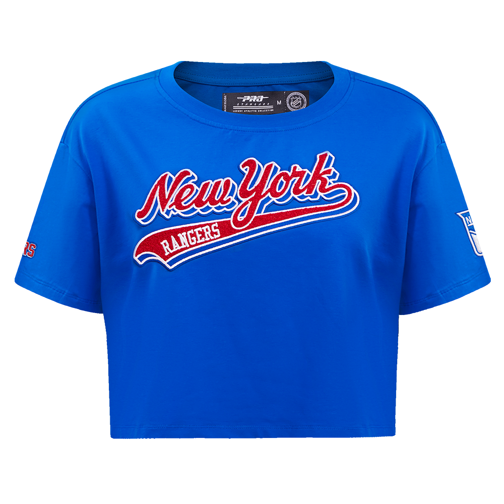 PLAYERA NHL NEW YORK RANGERS SCRIPT TAIL PARA MUJER