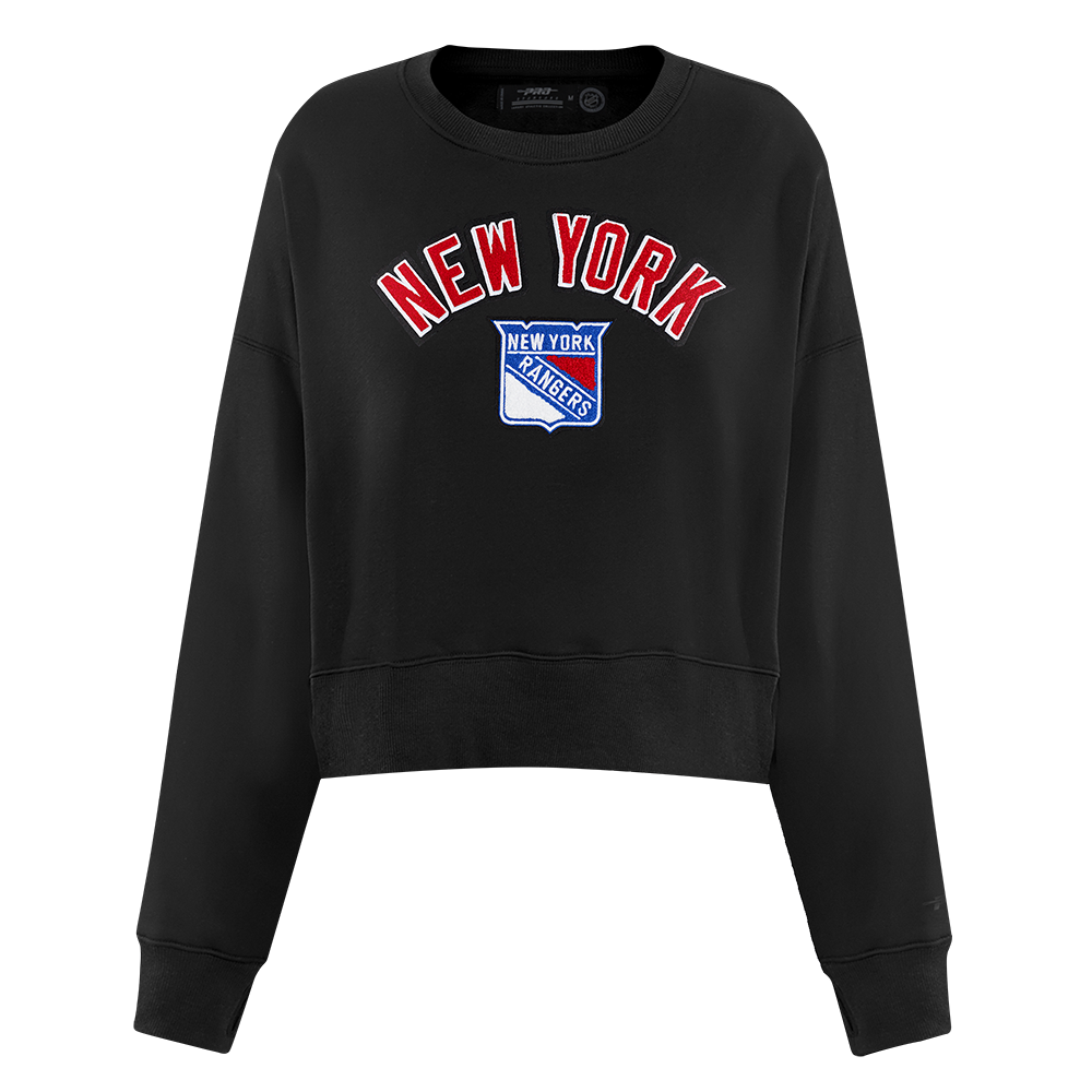 SUDADERA DE CUELLO REDONDO NHL NEW YORK RANGERS CLASSIC CHENILLE PARA MUJER
