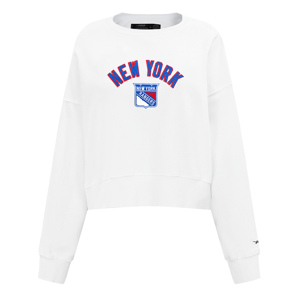 SUDADERA DE CUELLO REDONDO NHL NEW YORK RANGERS CLASSIC CHENILLE PARA MUJER