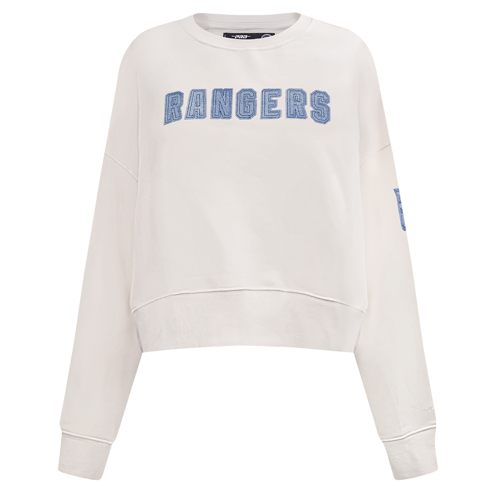SUDADERA DE CUELLO REDONDO NHL NEW YORK RANGERS VARSITY BLUES PARA MUJER