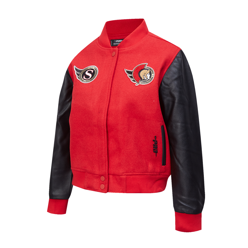 CHAMARRA UNIVERSITARIA NHL OTTAWA SENATORS CLASSIC CHENILLE PARA MUJER