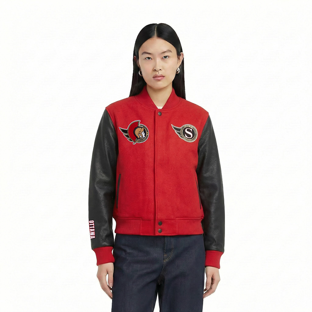 CHAMARRA UNIVERSITARIA NHL OTTAWA SENATORS CLASSIC CHENILLE PARA MUJER
